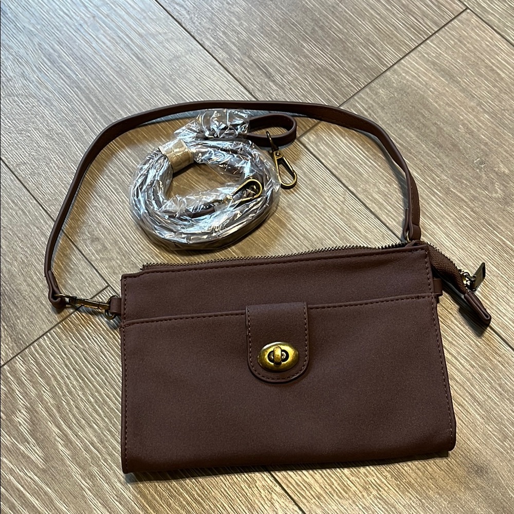 Purple Leather Crossbody Bag